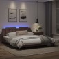 vidaXL Estructura de cama con luz LED cuero sintético marrón 180x200cm vidaXL Estructura de cama con luz LED cuero sintético marrón 180x200cm