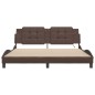 vidaXL Estructura de cama con luz LED cuero sintético marrón 180x200cm vidaXL Estructura de cama con luz LED cuero sintético marrón 180x200cm