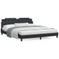 vidaXL Estructura de cama con luz LED cuero sintético negro 180x200 cm