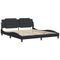 vidaXL Estructura de cama con luz LED cuero sintético negro 180x200 cm