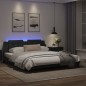 vidaXL Estructura de cama con luz LED cuero sintético negro 180x200 cm
