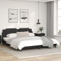 vidaXL Estructura de cama con luz LED cuero sintético negro 180x200 cm
