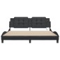 vidaXL Estructura de cama con luz LED cuero sintético negro 180x200 cm