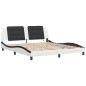 vidaXL Estructura de cama con luz LED cuero PE blanco negro 180x200 cm vidaXL Estructura de cama con luz LED cuero PE blanco negro 180x200 cm