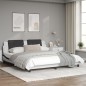 vidaXL Estructura de cama con luz LED cuero PE blanco negro 180x200 cm vidaXL Estructura de cama con luz LED cuero PE blanco negro 180x200 cm