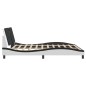 vidaXL Estructura de cama con luz LED cuero PE blanco negro 180x200 cm vidaXL Estructura de cama con luz LED cuero PE blanco negro 180x200 cm