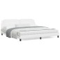 vidaXL Estructura cama con luces LED cuero sintético blanco 200x200 cm vidaXL Estructura cama con luces LED cuero sintético blanco 200x200 cm