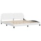 vidaXL Estructura cama con luces LED cuero sintético blanco 200x200 cm vidaXL Estructura cama con luces LED cuero sintético blanco 200x200 cm