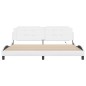 vidaXL Estructura cama con luces LED cuero sintético blanco 200x200 cm vidaXL Estructura cama con luces LED cuero sintético blanco 200x200 cm