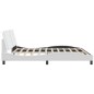 vidaXL Estructura cama con luces LED cuero sintético blanco 200x200 cm vidaXL Estructura cama con luces LED cuero sintético blanco 200x200 cm