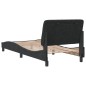 vidaXL Estructura de cama con cabecero de terciopelo negro 90x190 cm vidaXL Estructura de cama con cabecero de terciopelo negro 90x190 cm