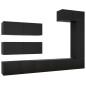 vidaXL Set de muebles de salón TV 7 piezas madera de ingeniería negro vidaXL Set de muebles de salón TV 7 piezas madera de ingeniería negro