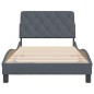 vidaXL Estructura cama con cabecero terciopelo gris oscuro 100x200 cm vidaXL Estructura cama con cabecero terciopelo gris oscuro 100x200 cm
