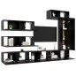 vidaXL Set de muebles de salón TV 7 piezas madera de ingeniería negro vidaXL Set de muebles de salón TV 7 piezas madera de ingeniería negro