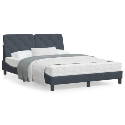 vidaXL Estructura cama con cabecero terciopelo gris oscuro 120x200 cm