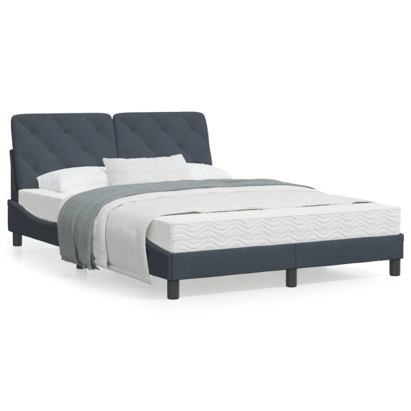 vidaXL Estructura cama con cabecero terciopelo gris oscuro 120x200 cm