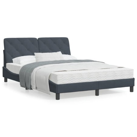 vidaXL Estructura cama con cabecero terciopelo gris oscuro 120x200 cm