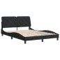 vidaXL Estructura de cama con cabecero de terciopelo negro 140x190 cm vidaXL Estructura de cama con cabecero de terciopelo negro 140x190 cm