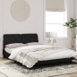 vidaXL Estructura de cama con cabecero de terciopelo negro 140x190 cm vidaXL Estructura de cama con cabecero de terciopelo negro 140x190 cm