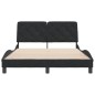 vidaXL Estructura de cama con cabecero de terciopelo negro 140x190 cm vidaXL Estructura de cama con cabecero de terciopelo negro 140x190 cm