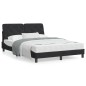 vidaXL Estructura de cama con cabecero de terciopelo negro 140x200 cm vidaXL Estructura de cama con cabecero de terciopelo negro 140x200 cm