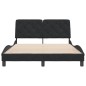 vidaXL Estructura de cama con cabecero de terciopelo negro 140x200 cm vidaXL Estructura de cama con cabecero de terciopelo negro 140x200 cm