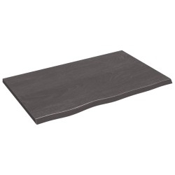 vidaXL Encimera de baño madera maciza tratada gris oscuro 80x50x2 cm