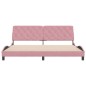 vidaXL Estructura de cama con cabecero de terciopelo rosa 200x200 cm vidaXL Estructura de cama con cabecero de terciopelo rosa 200x200 cm