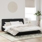 vidaXL Estructura de cama con luz LED terciopelo negro 180x200 cm vidaXL Estructura de cama con luz LED terciopelo negro 180x200 cm