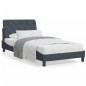 vidaXL Estructura cama con luces LED terciopelo gris oscuro 100x200 cm vidaXL Estructura cama con luces LED terciopelo gris oscuro 100x200 cm