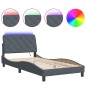 vidaXL Estructura cama con luces LED terciopelo gris oscuro 100x200 cm vidaXL Estructura cama con luces LED terciopelo gris oscuro 100x200 cm