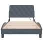 vidaXL Estructura cama con luces LED terciopelo gris oscuro 100x200 cm vidaXL Estructura cama con luces LED terciopelo gris oscuro 100x200 cm