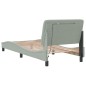 vidaXL Estructura cama con luces LED terciopelo gris claro 90x190 cm