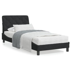 vidaXL Estructura de cama con luces LED terciopelo negro 90x200 cm