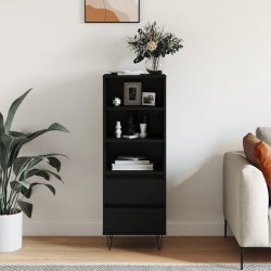 vidaXL Aparador alto madera contrachapada negro 40x36x110 cm