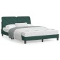 vidaXL Estructura de cama luces LED terciopelo verde oscuro 140x190 cm vidaXL Estructura de cama luces LED terciopelo verde oscuro 140x190 cm