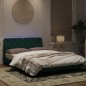 vidaXL Estructura de cama luces LED terciopelo verde oscuro 140x190 cm vidaXL Estructura de cama luces LED terciopelo verde oscuro 140x190 cm