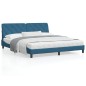 vidaXL Estructura de cama con luces LED terciopelo azul 180x200 cm