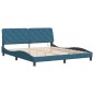 vidaXL Estructura de cama con luces LED terciopelo azul 180x200 cm