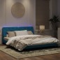 vidaXL Estructura de cama con luces LED terciopelo azul 180x200 cm