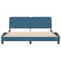 vidaXL Estructura de cama con luces LED terciopelo azul 180x200 cm
