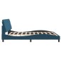 vidaXL Estructura de cama con luces LED terciopelo azul 180x200 cm
