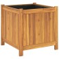vidaXL Jardinera con forro madera maciza de acacia 50x50x50 cm vidaXL Jardinera con forro madera maciza de acacia 50x50x50 cm