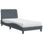 vidaXL Cama con colchón terciopelo gris oscuro 90x190 cm vidaXL Cama con colchón terciopelo gris oscuro 90x190 cm