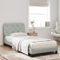 vidaXL Cama con colchón terciopelo gris claro 90x200 cm