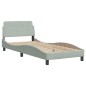 vidaXL Cama con colchón terciopelo gris claro 90x200 cm
