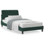 vidaXL Cama con colchón terciopelo verde oscuro 100x200 cm