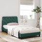 vidaXL Cama con colchón terciopelo verde oscuro 100x200 cm