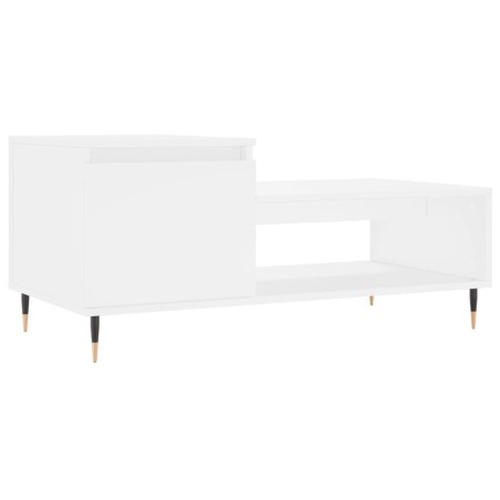 vidaXL Mesa de centro madera contrachapada blanco 100x50x45 cm