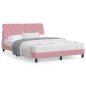 vidaXL Cama con colchón terciopelo rosa 140x190 cm vidaXL Cama con colchón terciopelo rosa 140x190 cm